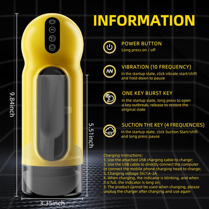 APP Control Automatic Masturbator Blowjob Stroker with 4 Suction & 10 Vibration Modes