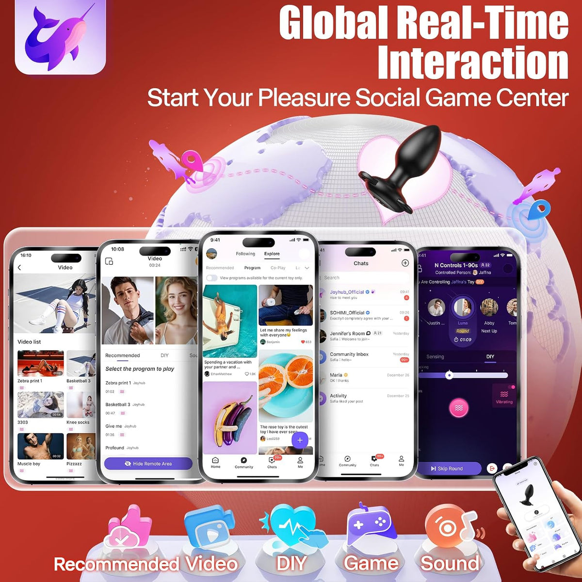 Wearable Vibrator Butt Plug Prostate Massager with 10 Vibration Modes