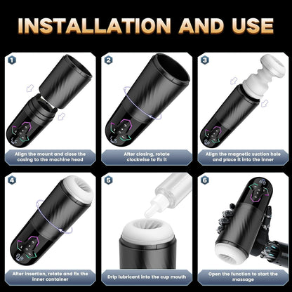 Automatic Masturbator Stroker Blowjob with 10 Vibrating & Licking 7 Thrusting & 5 Sucking