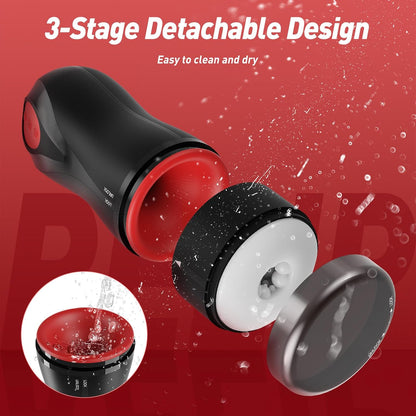Auto Masturbator Penis Vibrator Glans Trainer with 3 Swirling 5 Tightening 10 Vibration Modes