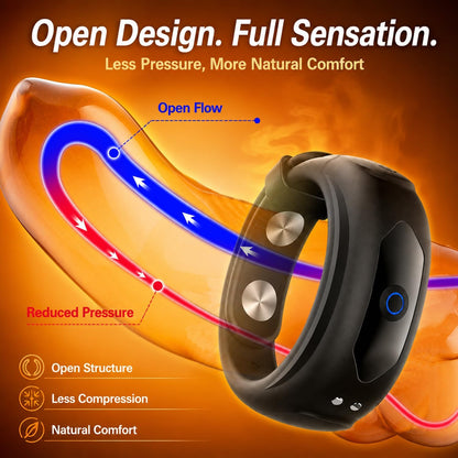 Universal Penis Trainer Vibrator Cock Ring Enlargement with 10 Vibration Modes