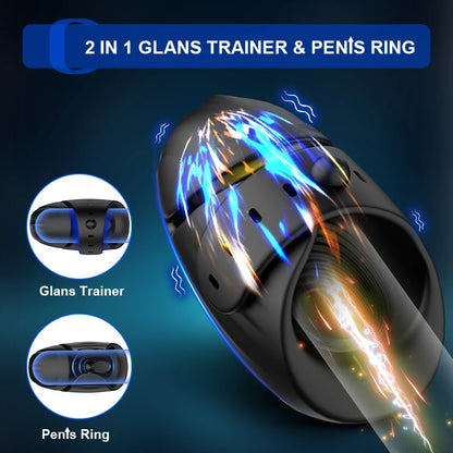 Adjustable Glans Trainer Penis Vibrator Stimulator with 9 Vibration Modes