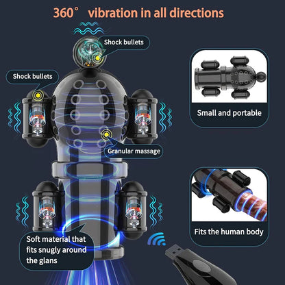 360° Wrapping Stimulator Glans Vibrator Penis trainer Masturbator with 10 Vibration Modes