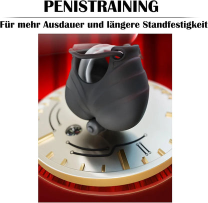 Adjustable Penis Ring Scrotum Pouch Glans Vibrator with 10 Vibration Modes