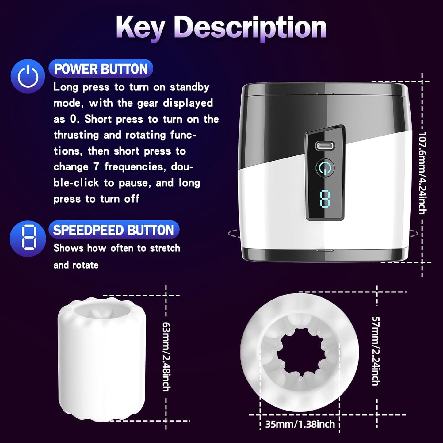 Automatic Masturbator Penis Trainer Stroker Blowjob with 7 Thrusting & Sucking Modes