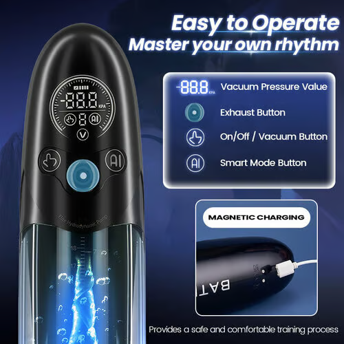 AI Intelligent Penis Pump Masturbator Stroker with Powerful Vacuum Suction
