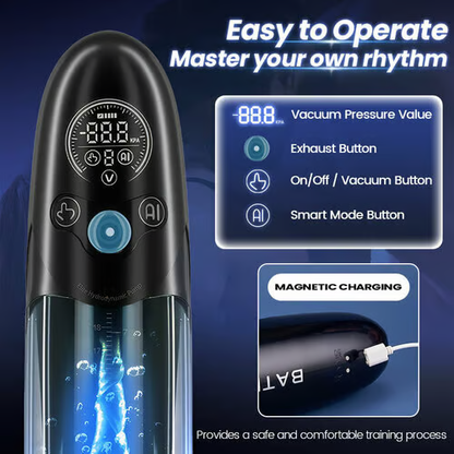 AI Intelligent Penis Pump Masturbator Stroker with Powerful Vacuum Suction