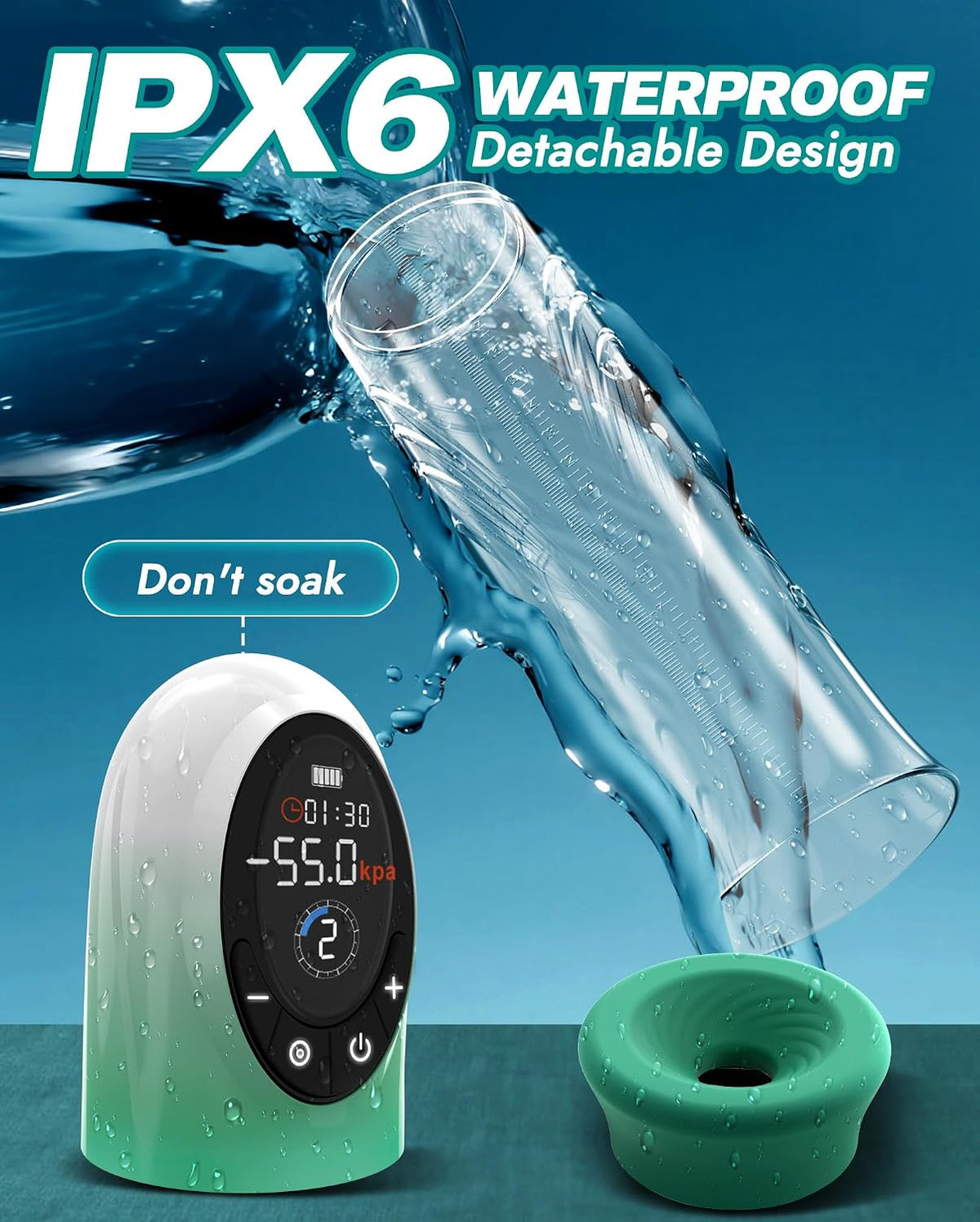 LCD Display Electric Vacuum Penis Pump with 4 Pressure & 9 Suction Modes
