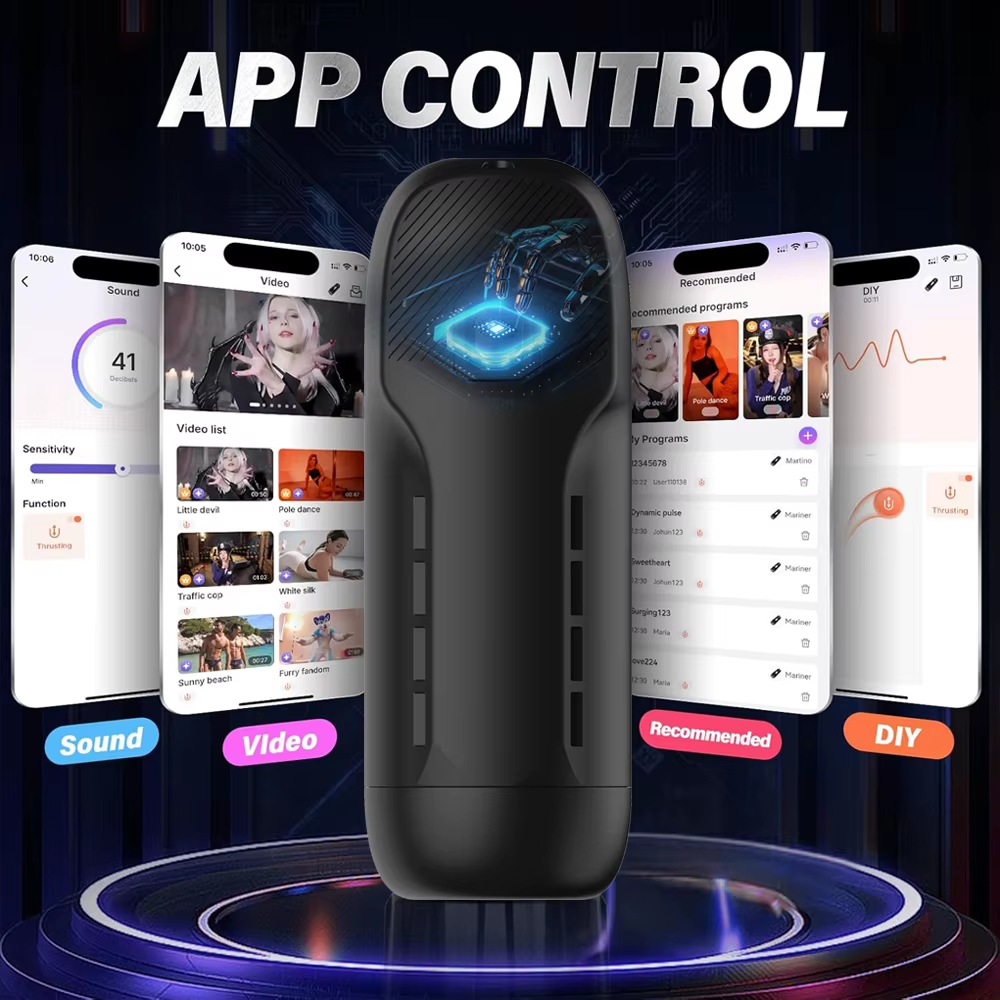 Automatic Masturbator Pocket Pussy Sex Machine with 9 Thrusting & 9 Rotating Modes