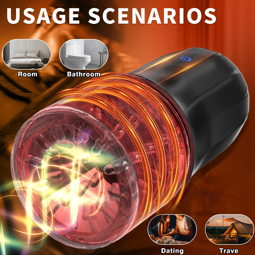 Automatic Masturbator Machine Piston Sucker Blowjob with 10 Rotation Modes