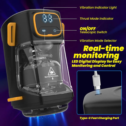Wearable Stroker Sex Machine Milking Blowjob with 9 Thrusting & Vibrating Modes