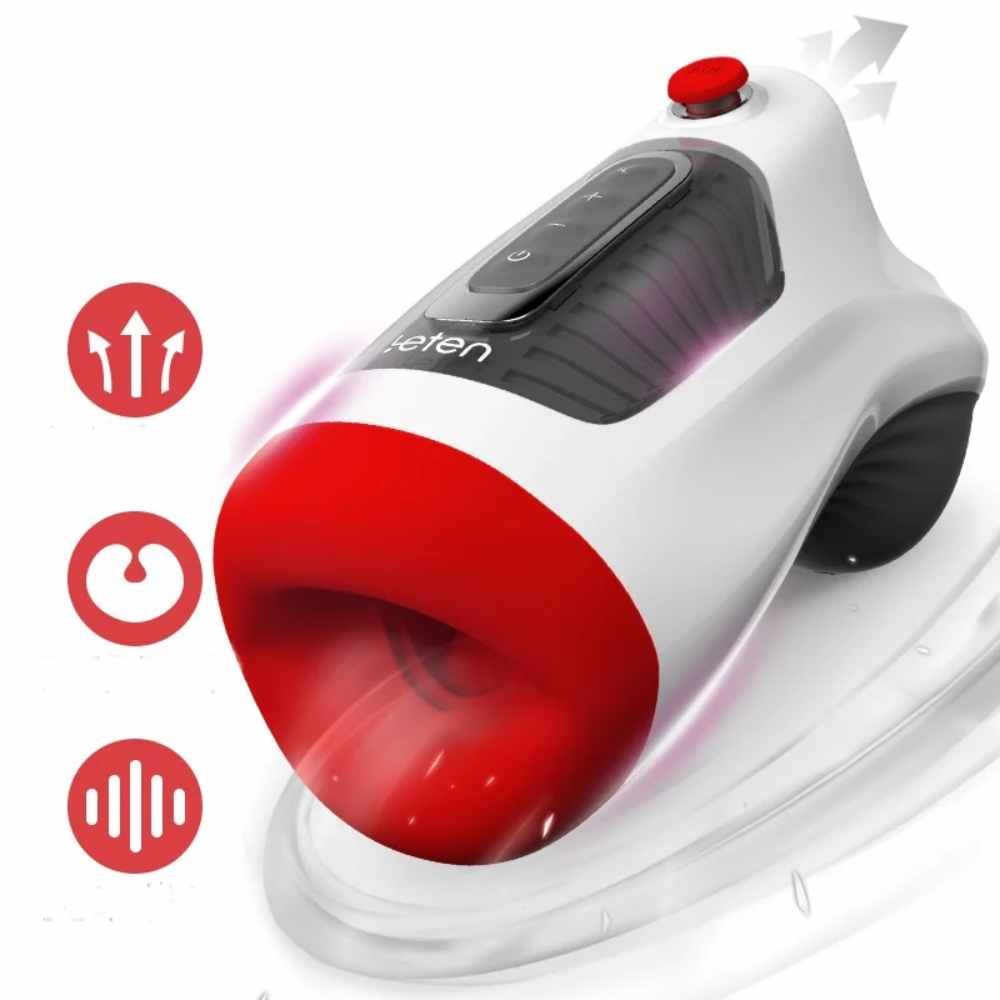 Air Blast Automatic Masturbator Penis Trainer Blowjob with 3 Suction & 7 Vibration Modes