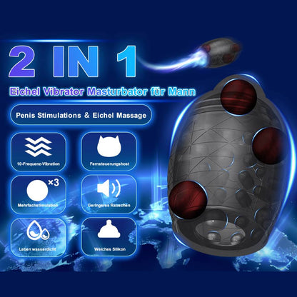 Electric Penis Stimulator Glans Massage Vibrator Masturbator with 10 Vibration Modes