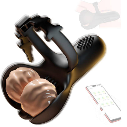 Adjustable Penetration Penis Trainer Glans Massager with 9 Vibration Modes