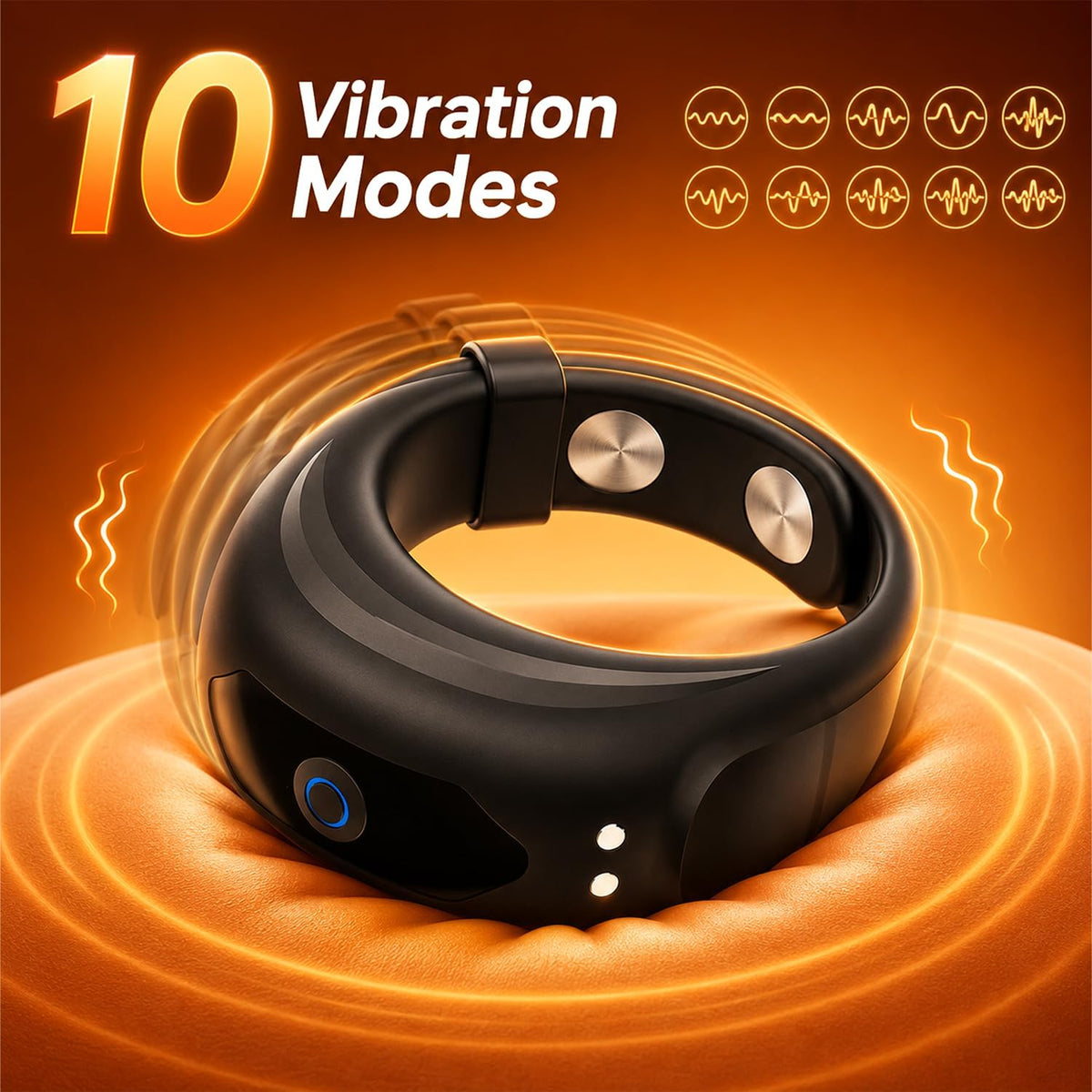 Universal Penis Trainer Vibrator Cock Ring Enlargement with 10 Vibration Modes
