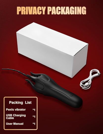360° Wrapped Penis Trainer Vibrator Urethral Plug Dilators with 10 Vibration Modes