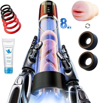 2 IN 1 Automatic Masturbator Penis Pump Enlarger with 4 Training & 3 Suction Modes