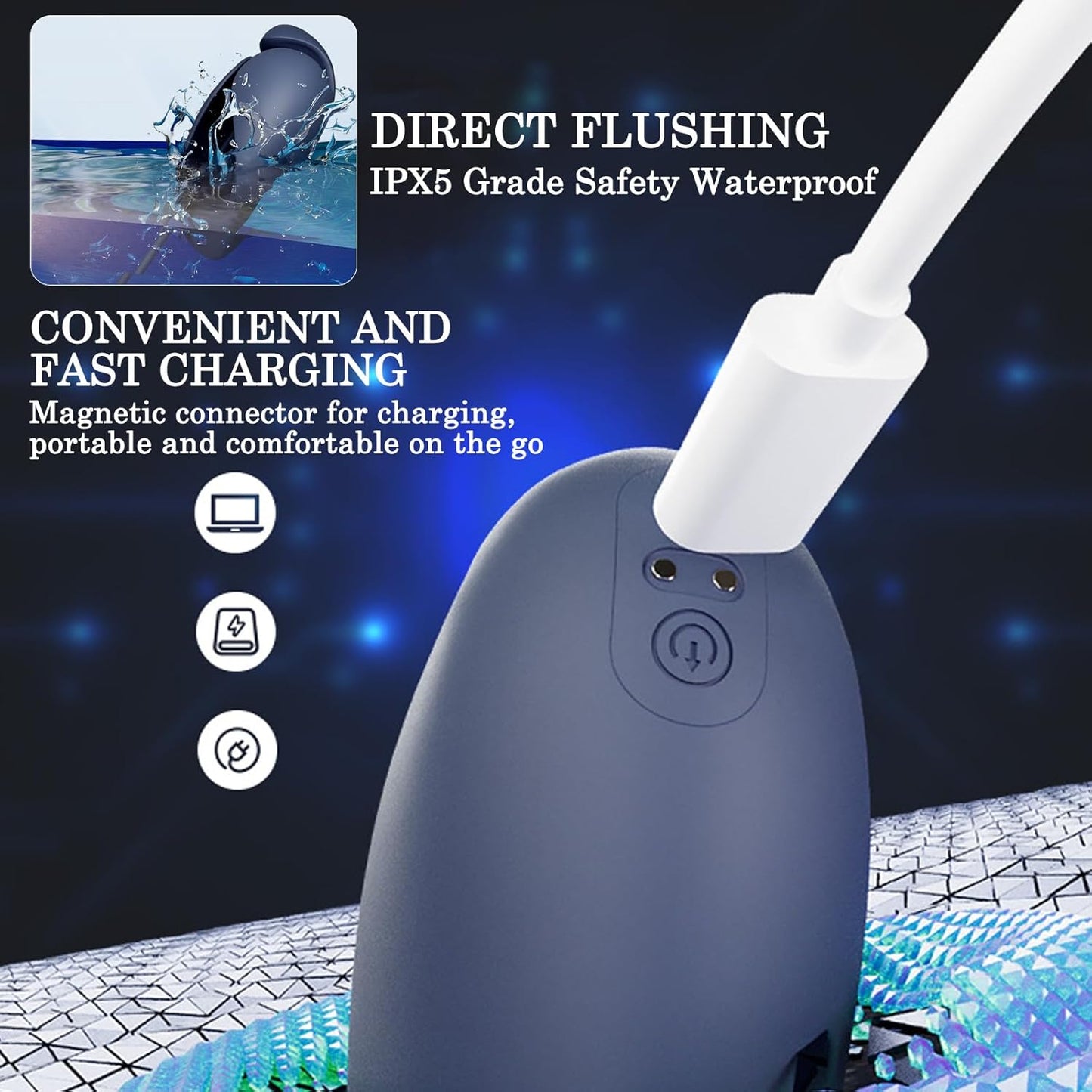 Electric Urethral Dilator Vibrator Glans Stimulator with 10 Vibration Modes