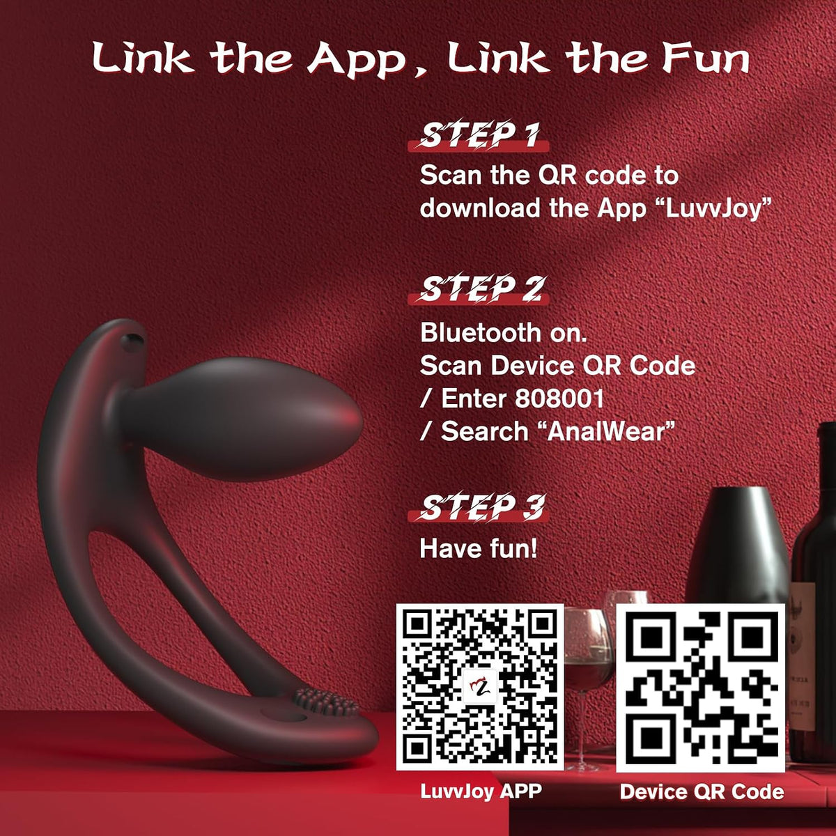 Strap On Anal Vibrator Butt Plug Prostate Massager Testicle Trainer Stimulator with 9 Vibes