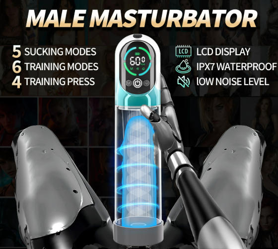 Electric Vacuum Penis Pump Masturbator with 6 Training & 5 Sucking Modes