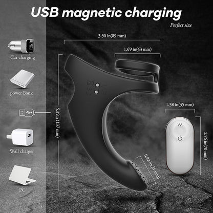 Erection Massager Penis Trainer Vibrator Cock Ring with 9 Powerful Vibration Modes