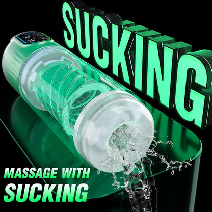 Automatic Masturbator Penis Pump Blowjob Sex Machine with 7 Sucking Thrusting Rotating & 7 Licking Modes