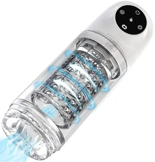 4 IN 1 Automatic Masturbator Penis Pump with 7 Rhythmic Suction & 7 Rotation Modes