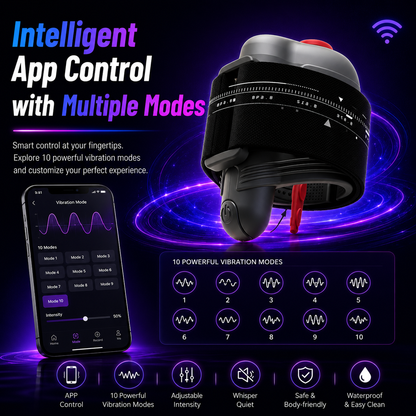 AI Control Penis Vibrator Glans Trainer  Urethral Sounds Dilators with 10 Vibration Modes